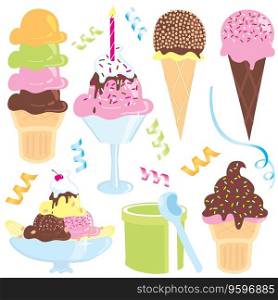 Ice cream party vector image