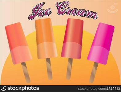 Ice cream popsicle, vector illustration