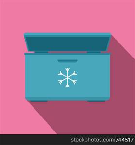 Ice cream refrigerator icon. Flat illustration of ice cream refrigerator vector icon for web design. Ice cream refrigerator icon, flat style