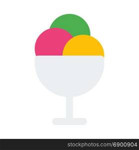 ice cream scoops, icon on isolated background