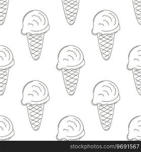 Ice cream seamless pattern. Berry ice cream. Coloring summer pattern. Print for design. Coloring seamless pattern. Print for cloth design, textile, fabric, wallpaper