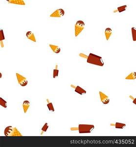 Ice Cream Seamless Pattern Vector. Cold Vanilla Cone. Tasty Cold Food. Cute Graphic Texture. Textile Backdrop. Colorful Background Illustration. Ice Cream Seamless Pattern Vector. Cold Vanilla Cone. Tasty Cold Food. Cute Graphic Texture. Textile Backdrop. Cartoon Colorful Background Illustration