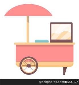 Ice cream snack icon cartoon vector. Street food. Cart vendor. Ice cream snack icon cartoon vector. Street food