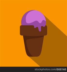 Ice cream summer icon. Flat illustration of ice cream summer vector icon for web. Ice cream summer icon, flat style