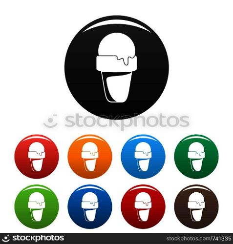 Ice cream summer icon. Simple illustration of ice cream summer vector icons set color isolated on white. Ice cream summer icons set color vector