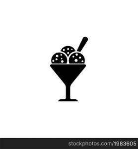 Ice Cream, Sweetness. Flat Vector Icon illustration. Simple black symbol on white background. Ice Cream, Sweetness sign design template for web and mobile UI element. Ice Cream, Sweetness Flat Vector Icon
