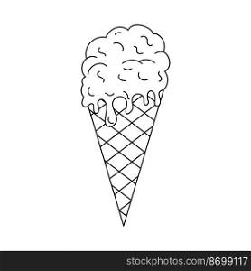 Ice cream tattoo in y2k, 1990s, 2000s style. Emo goth element design. Old school tattoo. Vector illustration.. Ice cream tattoo in y2k, 1990s, 2000s style. Emo goth element design. Old school tattoo. Vector illustration