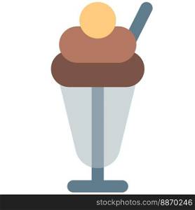 Ice cream topped on soothing milkshake