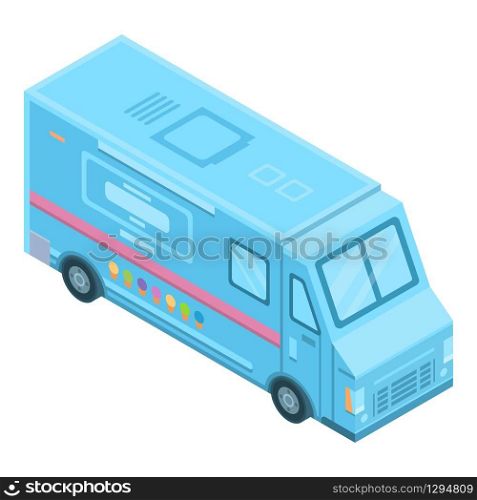 Ice cream truck icon. Isometric of ice cream truck vector icon for web design isolated on white background. Ice cream truck icon, isometric style