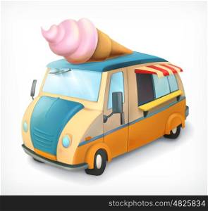 Ice cream truck, vector icon