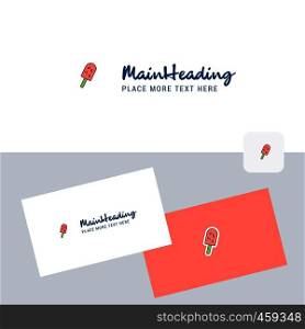 Ice cream vector logotype with business card template. Elegant corporate identity. - Vector