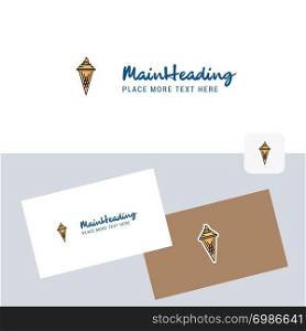 Ice cream vector logotype with business card template. Elegant corporate identity. - Vector