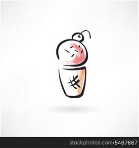 ice-cream with cherry grunge icon