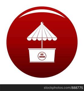 Ice creme icon. Simple illustration of ice creme vector icon for any design red. Ice creme icon vector red
