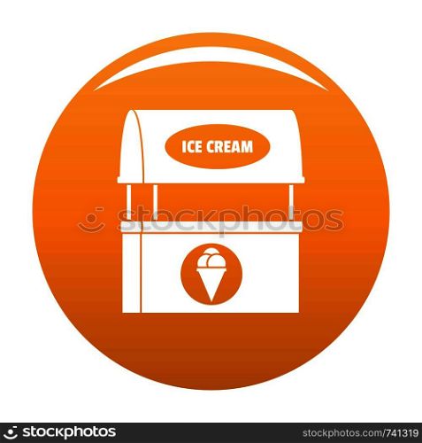 Ice creme selling icon. Simple illustration of ice creme selling vector icon for any design orange. Ice creme selling icon vector orange