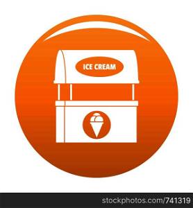 Ice creme selling icon. Simple illustration of ice creme selling vector icon for any design orange. Ice creme selling icon vector orange