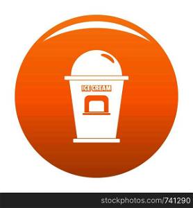 Ice creme trade point icon. Simple illustration of ice creme trade point vector icon for any design orange. Ice creme trade point icon vector orange
