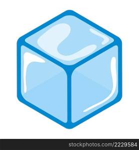 Ice cube cartoon symbol. Simple Vector illustration isolated on white background.