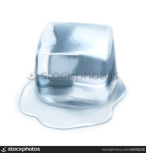 Ice cube, vector illustration isolated on white background