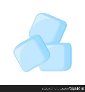 Ice cubes icon vector. Cartoon frosted water for cocktails. Three ice for moisture and health illustrtion.. Ice cubes icon vector. Cartoon frosted water for cocktails. Three ice for moisture and health.
