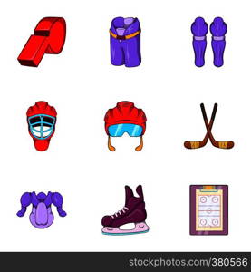 Ice fight icons set. Cartoon illustration of 9 ice fight vector icons for web. Ice fight icons set, cartoon style