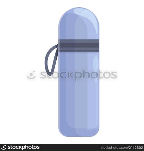 Ice fishing thermos bottle icon cartoon vector. Winter hole. Small equipment. Ice fishing thermos bottle icon cartoon vector. Winter hole