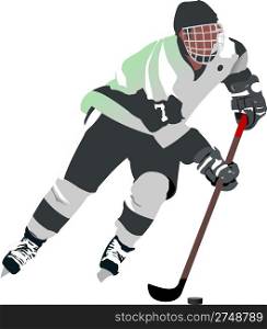 Ice hockey player. Vector illustration