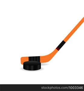 Ice Hockey puck and sticks. Sport symbol. Vector Illustration isolated on white background. Ice Hockey puck and sticks. Sport symbol. Vector Illustration isolated on white background.