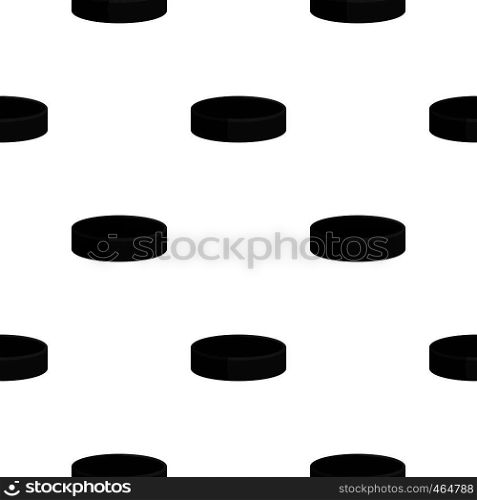 Ice hockey puck pattern seamless flat style for web vector illustration. Ice hockey puck pattern flat