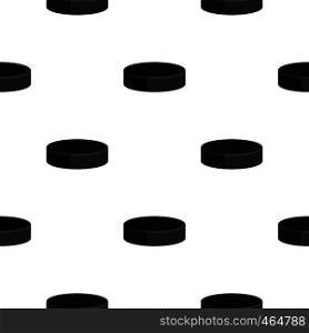 Ice hockey puck pattern seamless flat style for web vector illustration. Ice hockey puck pattern flat