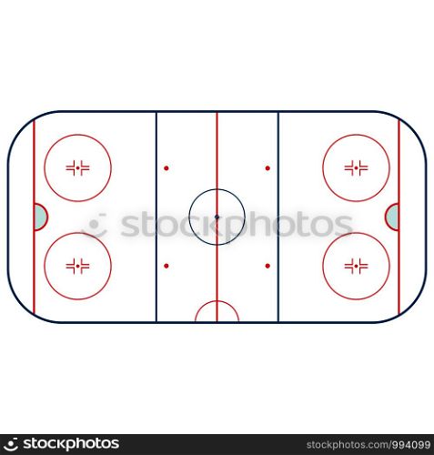 Ice hockey rink isolated on white back. Ice hockey rink