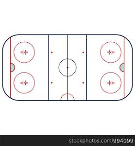 Ice hockey rink isolated on white back. Ice hockey rink