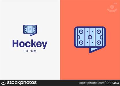 Ice hockey rink logo. Editable vector logo design.
