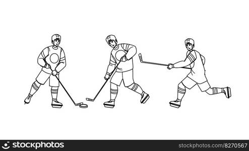 ice hockey vector. rink stadium, skate professional, stick arena, activity goal, extreme puck, helmet ice hockey character. people Illustration. ice hockey vector