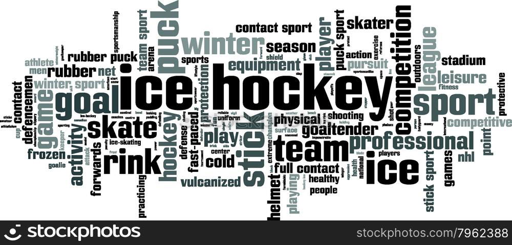 Ice hockey word cloud concept. Vector illustration