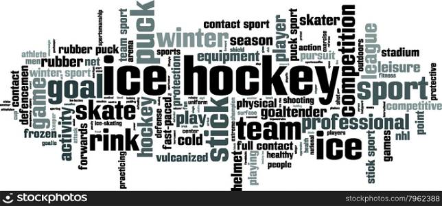 Ice hockey word cloud concept. Vector illustration