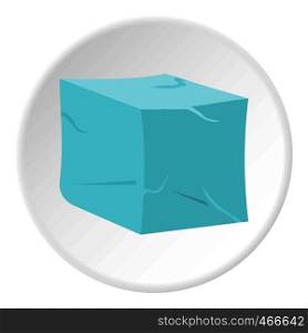 Ice icon in flat circle isolated on white background vector illustration for web. Ice icon circle