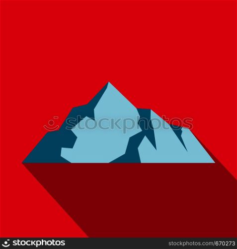 Ice mountain icon. Flat illustration of ice mountain vector icon for web. Ice mountain icon, flat style.