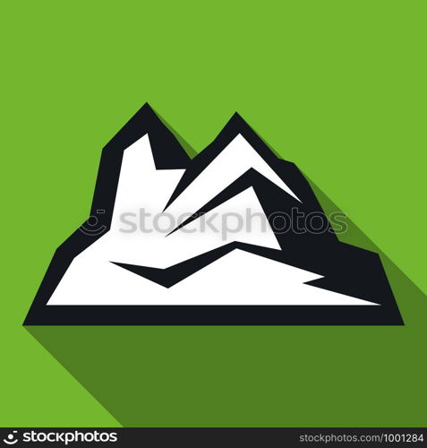 Ice mountain icon. Flat illustration of ice mountain vector icon for web design. Ice mountain icon, flat style