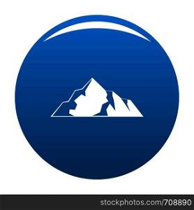 Ice mountain icon vector blue circle isolated on white background . Ice mountain icon blue vector