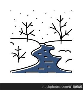 ice river color icon vector. ice river sign. isolated symbol illustration. ice river color icon vector illustration