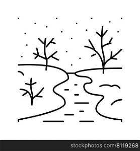 ice river line icon vector. ice river sign. isolated contour symbol black illustration. ice river line icon vector illustration