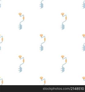 Ice screws for winter fishing pattern seamless background texture repeat wallpaper geometric vector. Ice screws for winter fishing pattern seamless vector