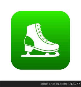 Ice skate icon digital green for any design isolated on white vector illustration. Ice skate icon digital green