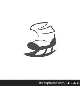Ice skate shoes icon logo illustration template vector