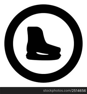 Ice skate sport hockey boot figure skates winter rink equipment footwear icon in circle round black color vector illustration image solid outline style simple. Ice skate sport hockey boot figure skates winter rink equipment footwear icon in circle round black color vector illustration image solid outline style