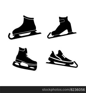 Ice skates icon symbol,illustration design template.