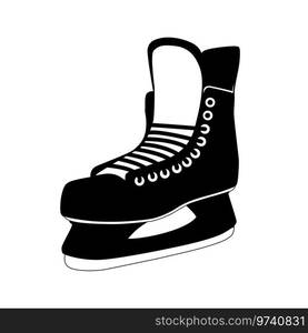 Ice skates isolated on a white background. The silhouette of the skates. Vector illustration.. Ice skates isolated on a white background. The silhouette of the skates. 