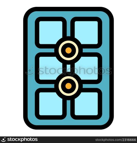 Ice tray icon. Outline ice tray vector icon color flat isolated. Ice tray icon color outline vector
