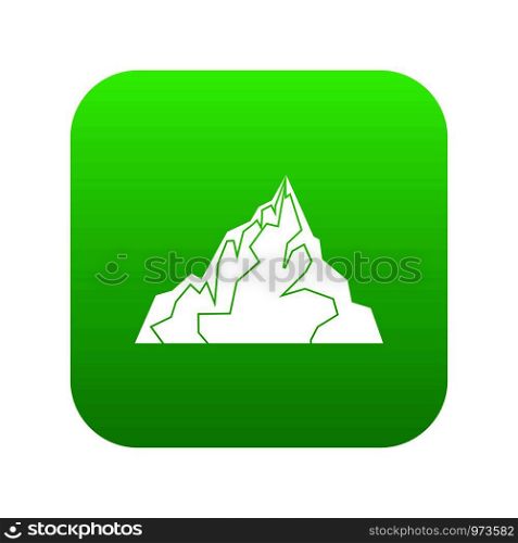 Iceberg icon digital green for any design isolated on white vector illustration. Iceberg icon digital green